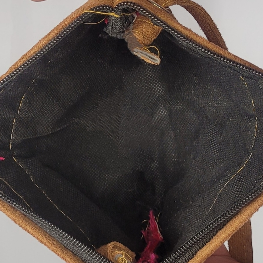 Embroidered Floral Crossbody Bag Boho Pink Small Shoulder Purse Artisan Style - Picture 7 of 8